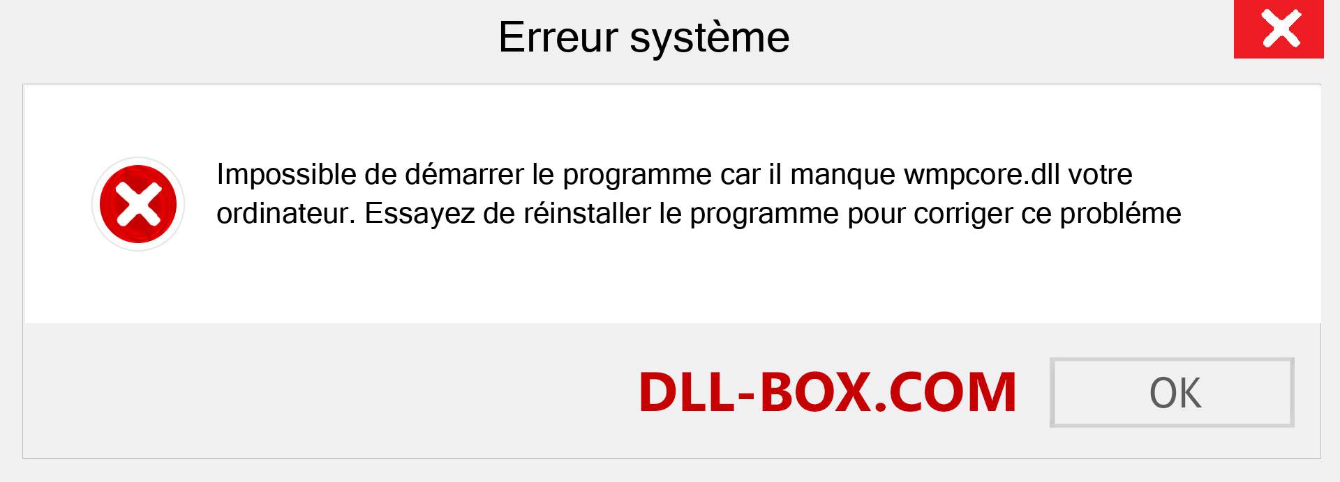 Le fichier wmpcore.dll est manquant ?. Télécharger pour Windows 7, 8, 10 - Correction de l'erreur manquante wmpcore dll sur Windows, photos, images