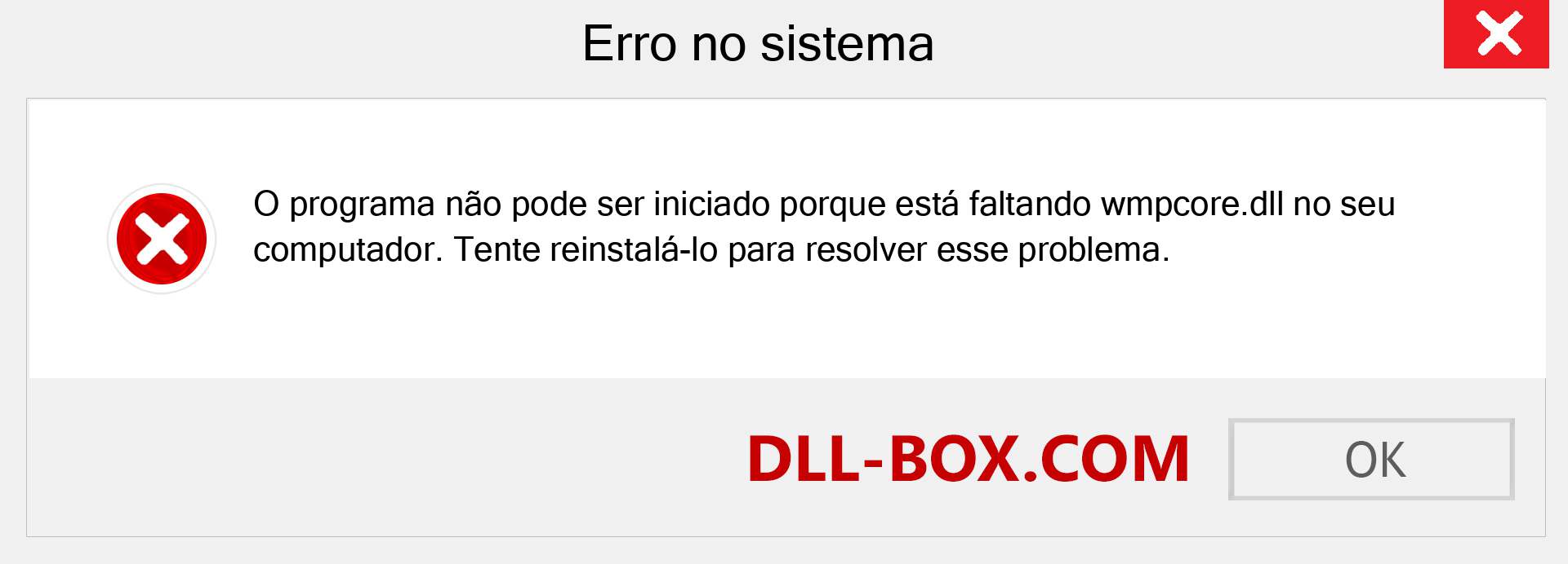 Arquivo wmpcore.dll ausente ?. Download para Windows 7, 8, 10 - Correção de erro ausente wmpcore dll no Windows, fotos, imagens
